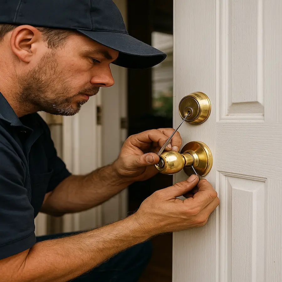 Close-up of fixing door